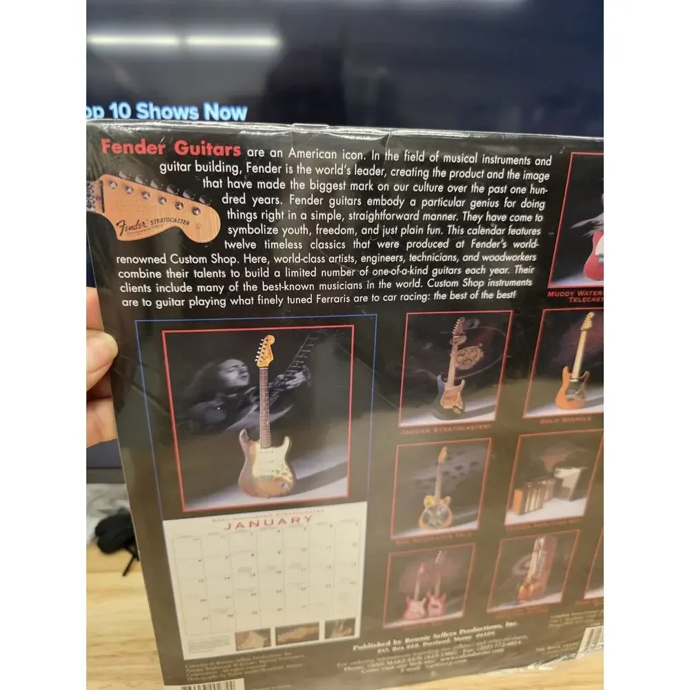 2002 Fender Custom Shop Guitar Calendar SEALED 12x12in